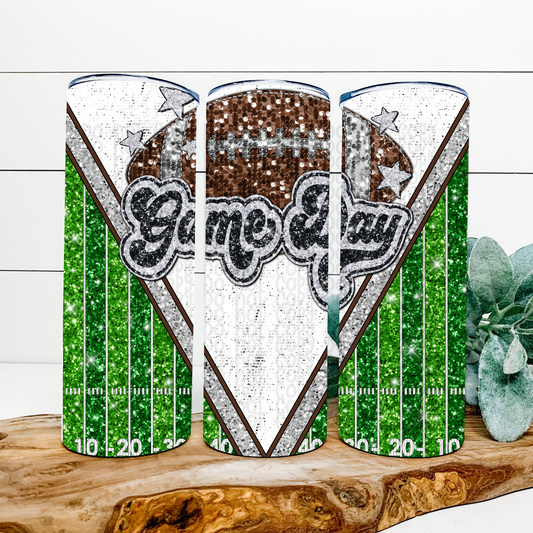 Game Day Sequins Skinny Tumbler Wrap - Sublimation Transfer - RTS