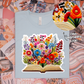 Floral Book Faux Embroidery - DTF TRANSFER 1011 - 3-5 Business Day TAT