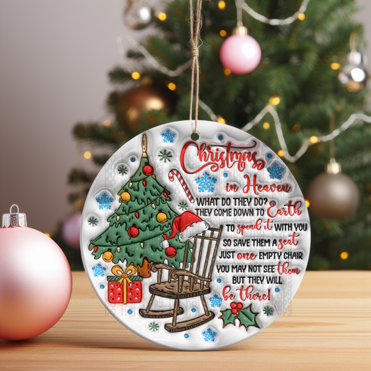 Christmas in Heaven - Ornament Sublimation Transfer - RTS