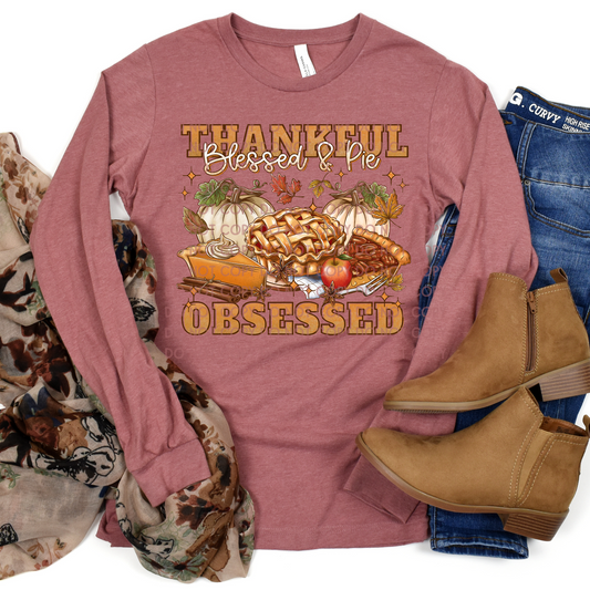 Thankful Blessed & Pie Obsessed - DTF TRANSFER 1196 - 3-5 Business Day TAT