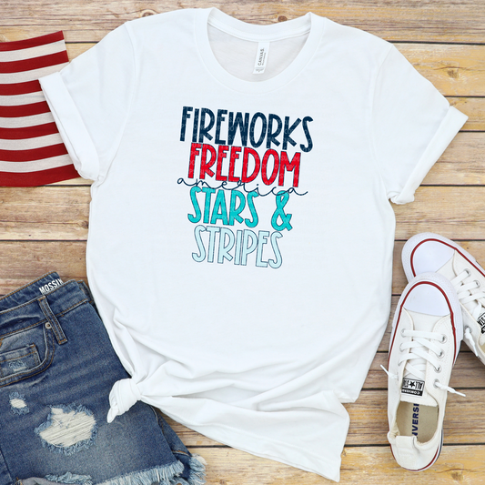 Fireworks Freedom Stars And Stripes-DTF TRANSFER 2638- 3-5 Business Day TAT
