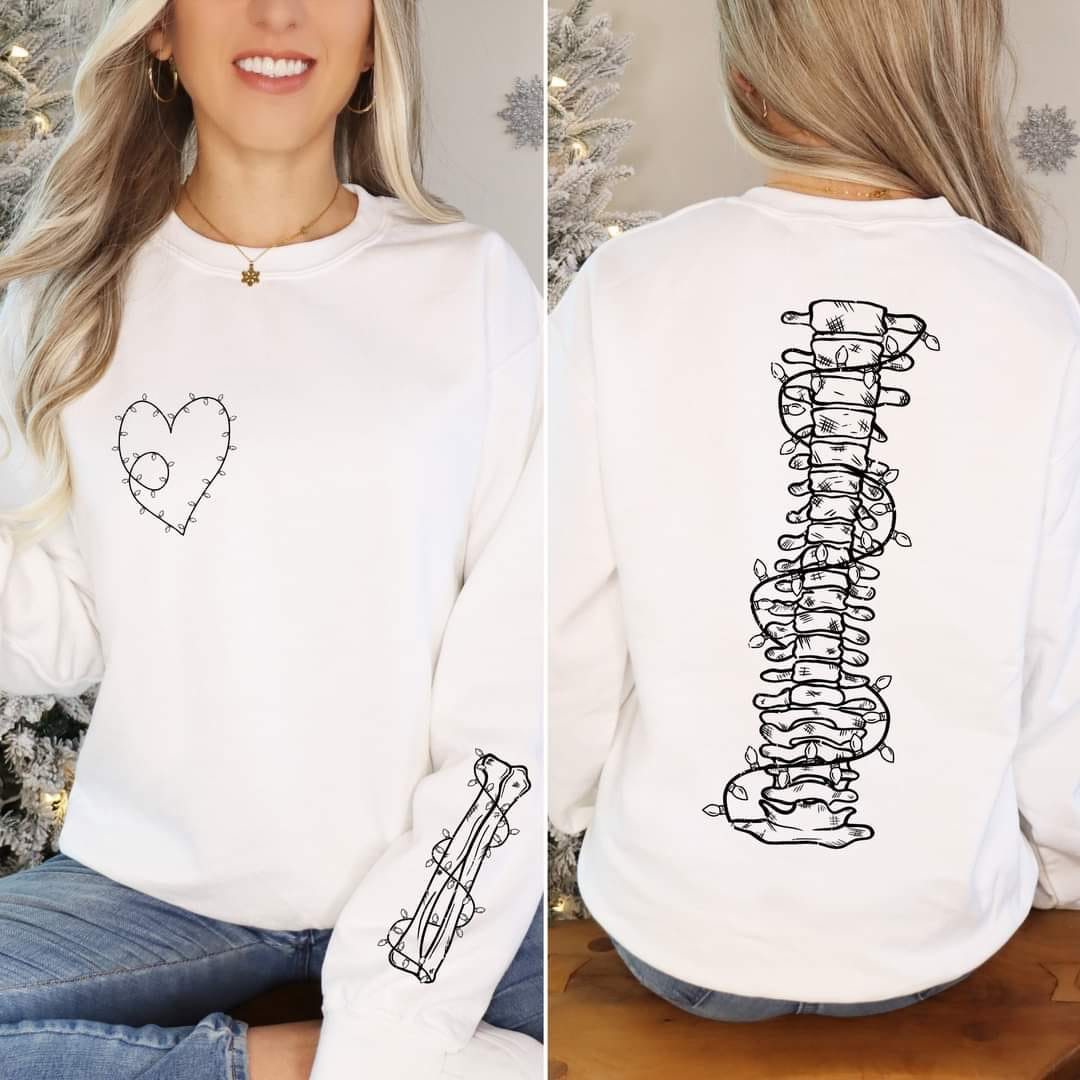 Monogrammed Christmas Lights Long Sleeve T-Shirt