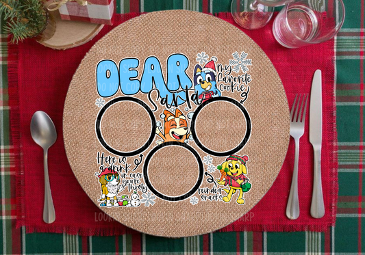 EXCLUSIVE Heeler Christmas Cookie Placemat - DTF TRANSFER 1155 - 3-5 Business Day TAT