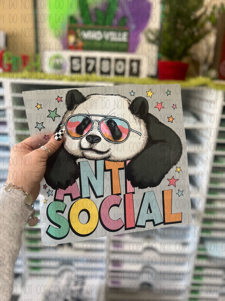 Anti Social Panda - DTF TRANSFER 1598 - 3-5 Business Day TAT