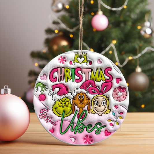 Christmas Vibes - Ornament Sublimation Transfer - RTS