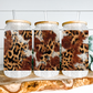 Leopard and Cowhide Glass Can Wrap - Sublimation Transfer - RTS