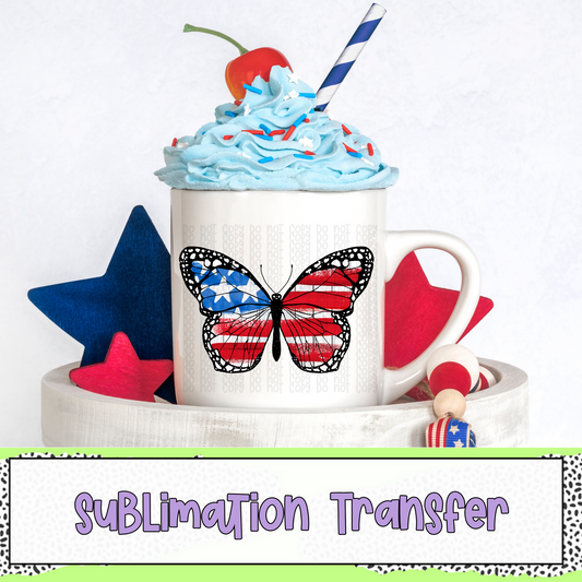 Patriotic Butterfly - SUBLIMATION TRANSFER