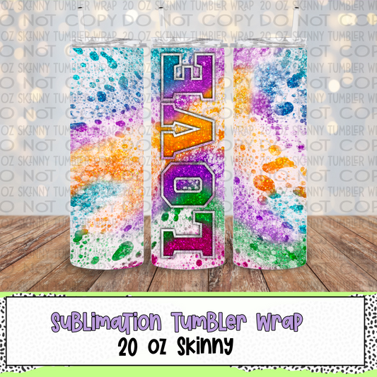 LOVE Powerwash 20 Oz Skinny Tumbler Wrap - Sublimation Transfer - RTS