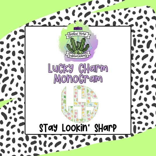 Lucky Charm Monogram - DTF TRANSFERS - 3-5 Business Day TAT