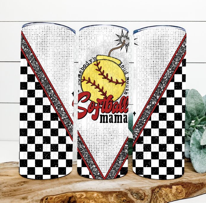 Sublimation Tumbler Wrap - Softball Mama