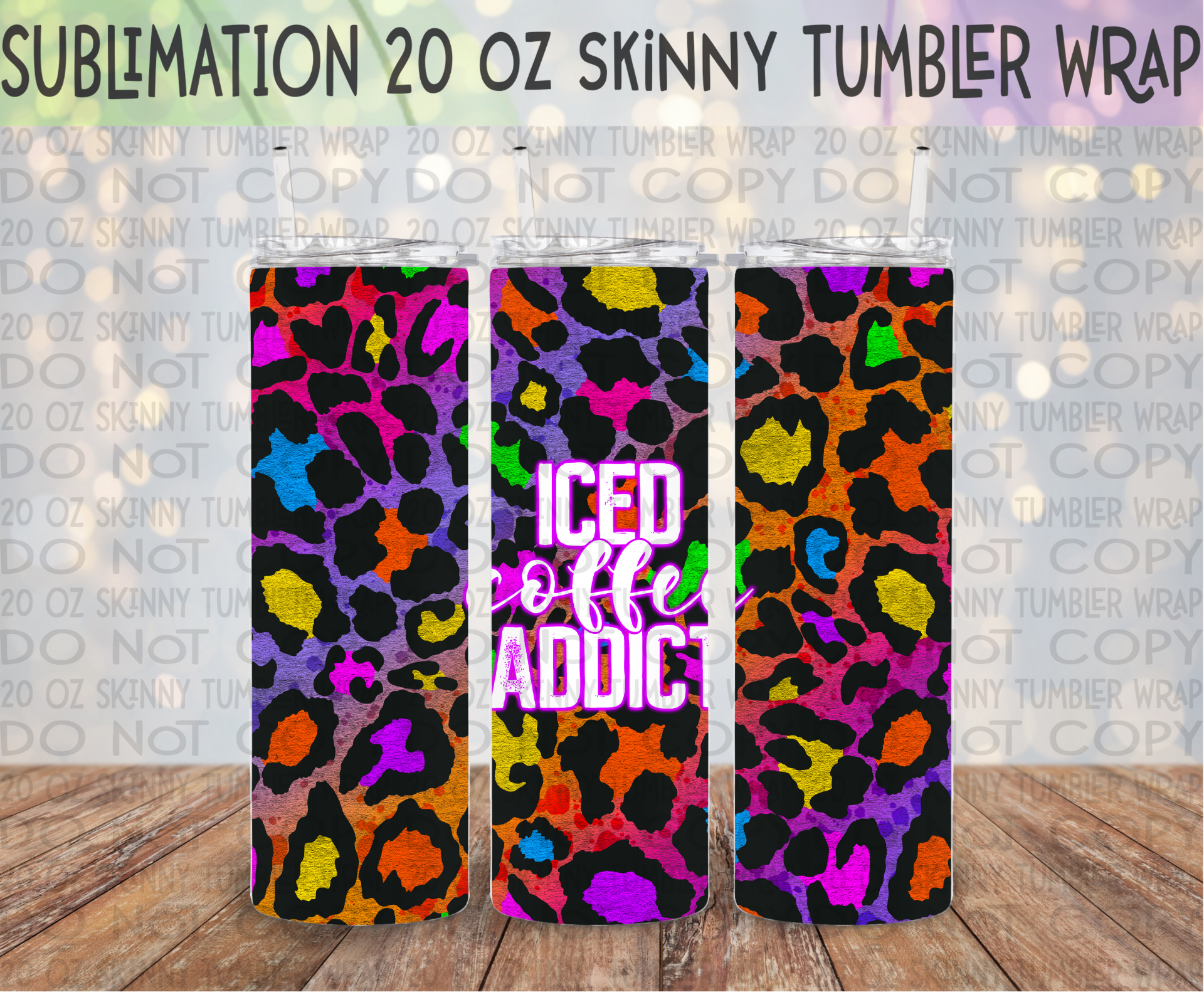 Sublimation Tumbler Wrap -Teacher leopard