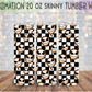 Checkered Jack 20 Oz Skinny Tumbler Wrap - Sublimation Transfer - RTS