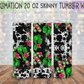 Neon Cactus Cowprint 20 Oz Skinny Tumbler Wrap - Sublimation Transfer - RTS
