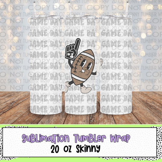 Game Day 20 Oz Skinny Tumbler Wrap - Sublimation Transfer - RTS