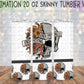 Kinda Emotional Kinda Emotionless  20 Oz Skinny Tumbler Wrap - Sublimation Transfer - RTS