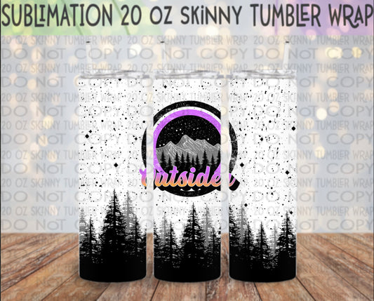 Outsider 20 Oz Skinny Tumbler Wrap - Sublimation Transfer - RTS