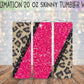 Black and Pink Glitter Leopard 20 Oz Skinny Tumbler Wrap - Sublimation Transfer - RTS