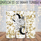Gold Floral Bee 20 Oz Skinny Tumbler Wrap - Sublimation Transfer - RTS