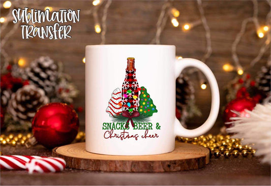 Snacks Beer & Christmas Cheer - SUBLIMATION TRANSFER