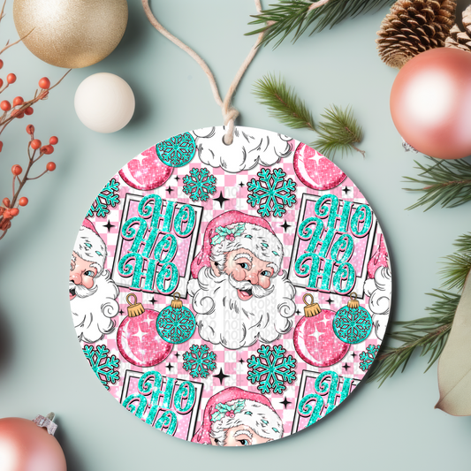 Pink Christmas - Ornament Sublimation Transfer - RTS