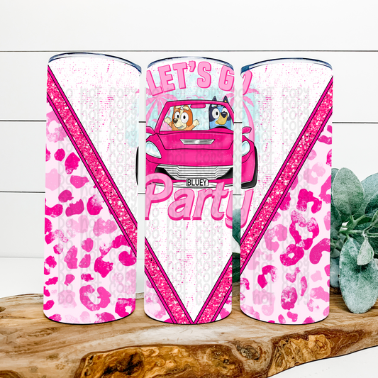 Let's Go Party Skinny Tumbler Wrap - Sublimation Transfer - RTS
