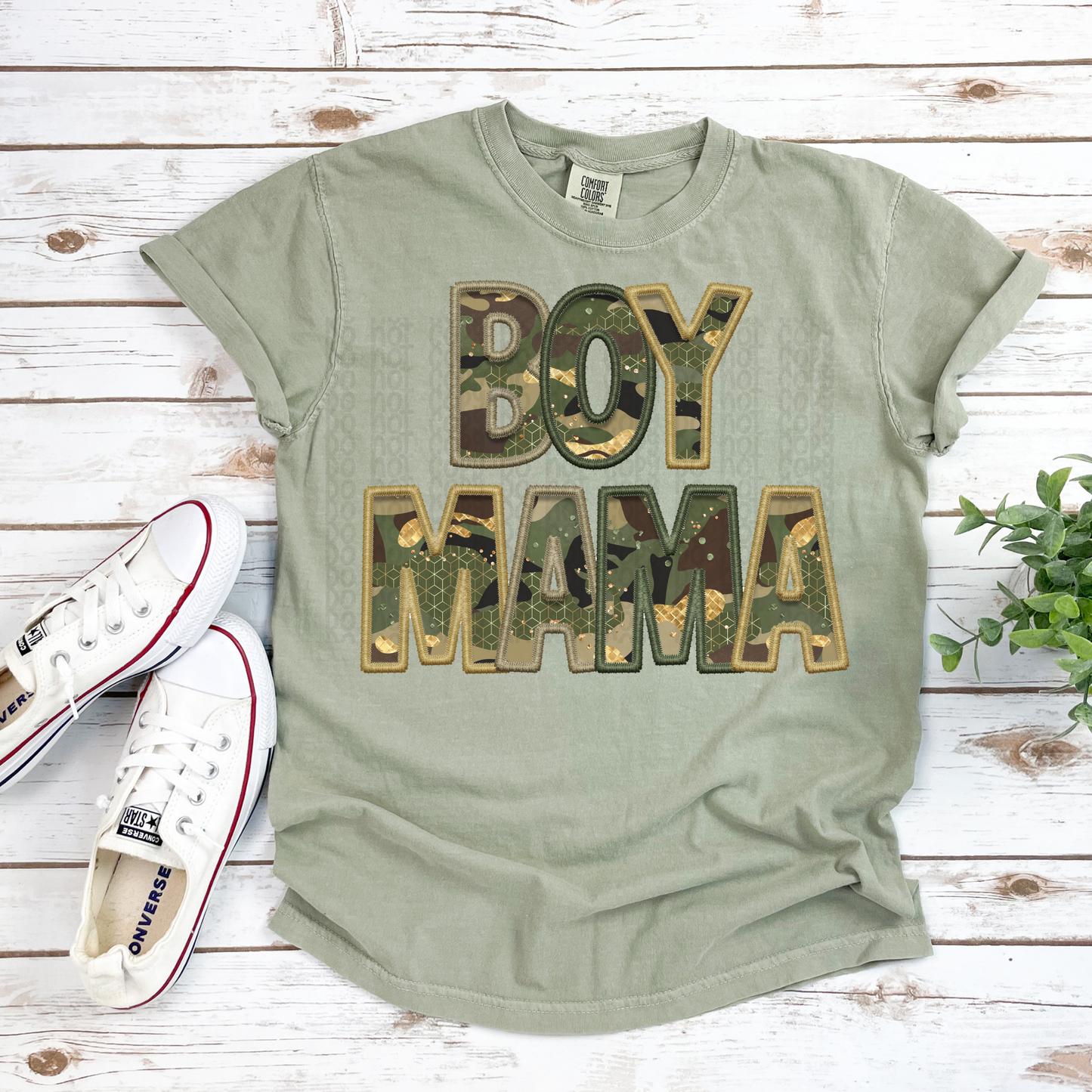 Boy Mama Faux Embroidery - DTF TRANSFER 0309 - 3-5 Business Day TAT