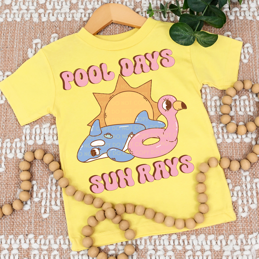 Pool Days Sun Rays Pink - DTF TRANSFER 1603 - 3-5 Business Day TAT