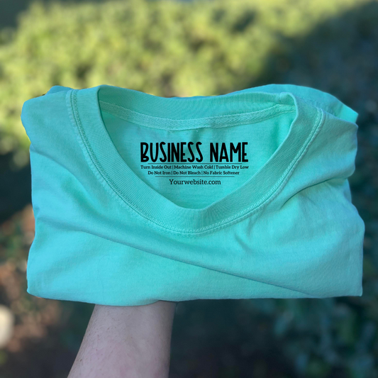Custom BRANDING TAGS Single Color LOW HEAT Screen Print Transfer 987 - **DO NOT COMBINE WITH OTHER ITEMS**  3-5 Business Day TAT