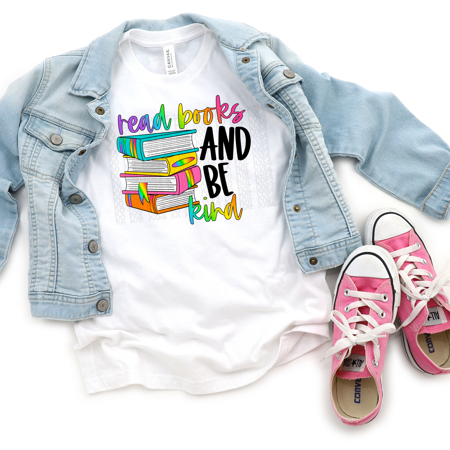 Read Books and Be Kind KID SIZE - DTF TRANSFER 0312 - 3-5 Business Day TAT