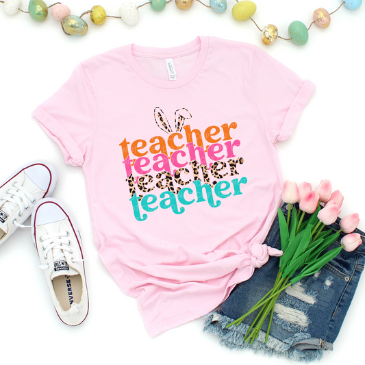 Teacher Easter Stacked- DTF TRANSFER 1265 - 3-5 Business Day TAT