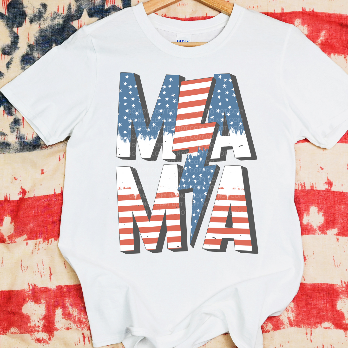 Mama American Flag - DTF TRANSFER 0622 - 3-5 Business Day TAT