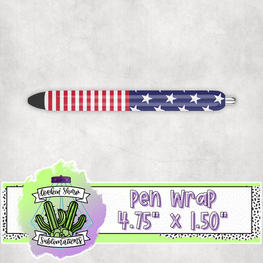 USA Flag Pen Wrap - RTS