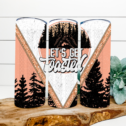 Let's Get Toasted Skinny Tumbler Wrap - Sublimation Transfer - RTS