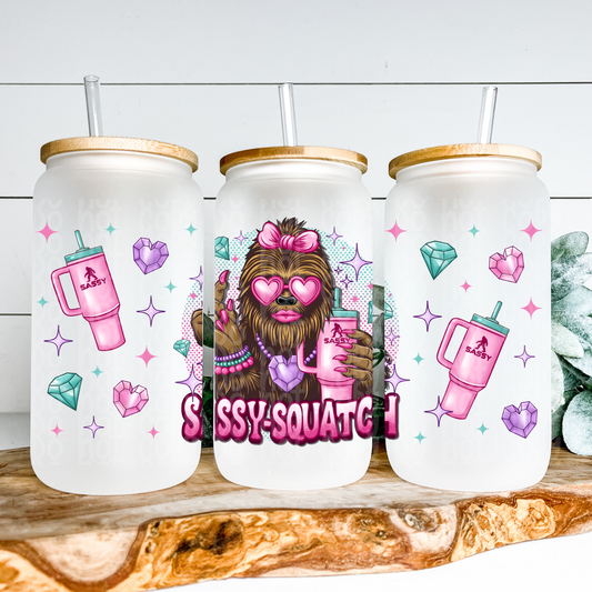 Sassy-Squatch Glass Can Wrap - Sublimation Transfer - RTS