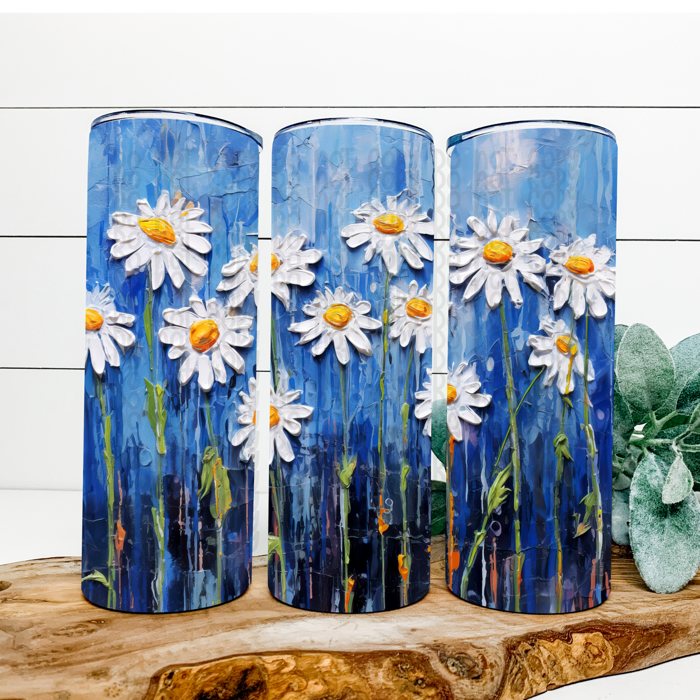 Daisies 3D Skinny Tumbler Wrap - Sublimation Transfer - RTS