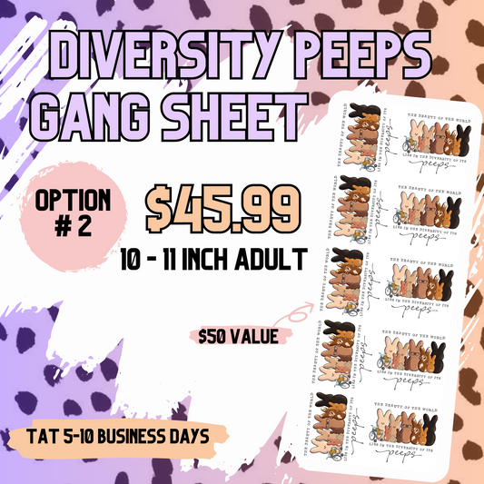 Diversity Peeps Gang Sheet **DO NOT COMBINE WITH OTHER ITEMS** - DTF TRANSFERS 3 to 5 Business Days