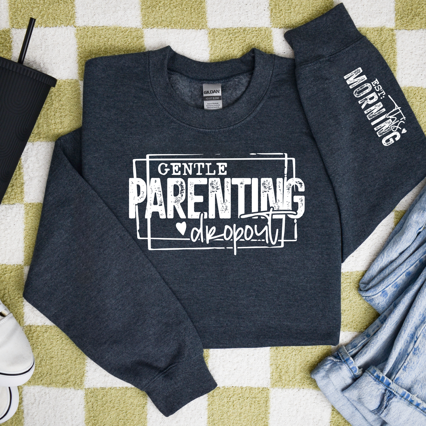 Gentle Parenting Dropout with Matching Pocket LOW HEAT Screen Print Transfer  - RTS