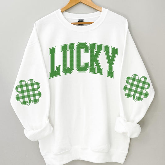 Lucky with Elbow Patches LOW HEAT Screen Print - RTS