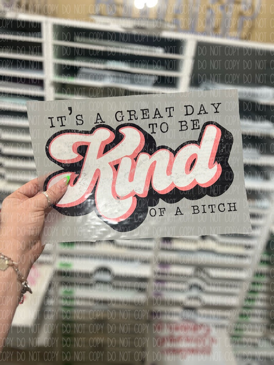 It's a Great Day to be Kind of a Bitch - DTF TRANSFER 1691 - 3-5 Business Day TAT