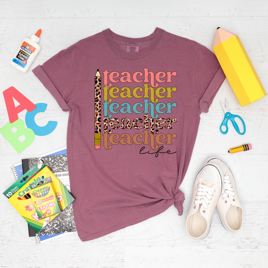 Teacher Stacked - DTF TRANSFER 1394 - 3-5 Business Day TAT