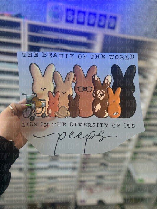 The Beauty of the World is the Diversity of it's Peeps - DTF TRANSFER 1731 - 3-5 Business Day TAT