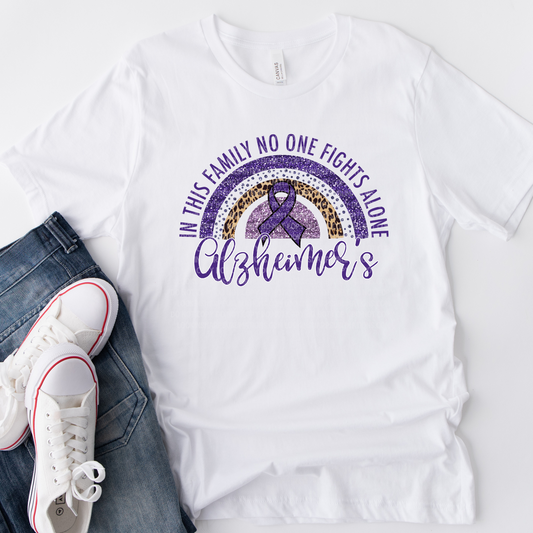 No One Fights Alone Alzheimer's -DTF TRANSFER 2584 - 3-5 Business Day TAT