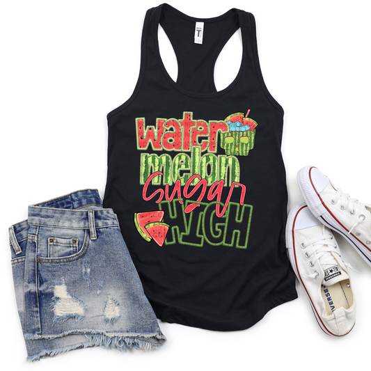 Watermelon Sugar High Faux Embroidery - DTF TRANSFER 1399