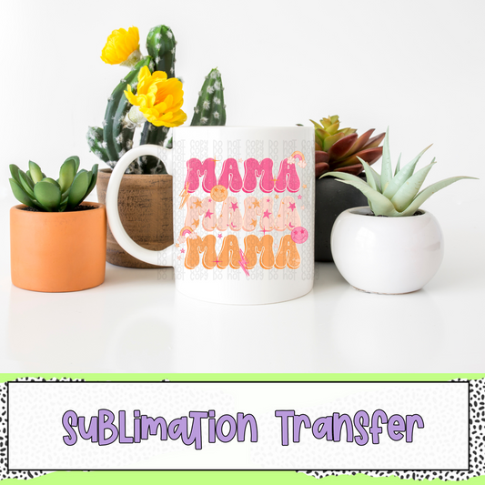 Mama x3 Pink/Orange - SUBLIMATION TRANSFER