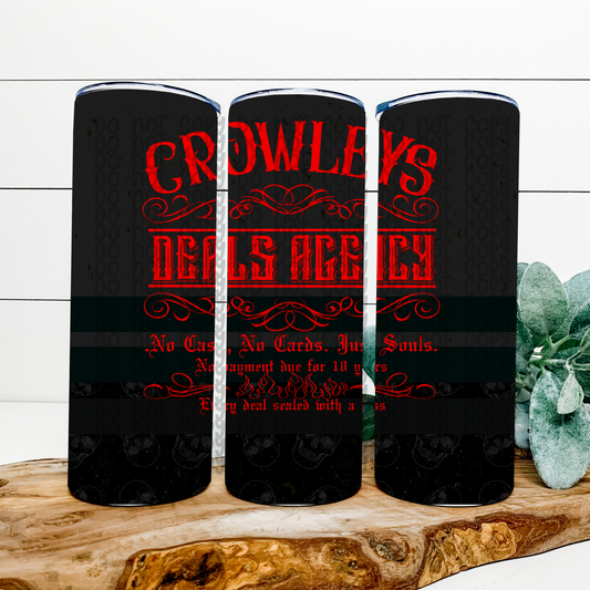 Crowleys Deal Agency Skinny Tumbler Wrap - Sublimation Transfer - RTS