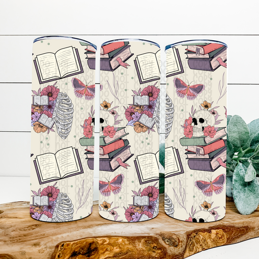 Floral Book Seamless Skinny Tumbler Wrap - Sublimation Transfer - RTS