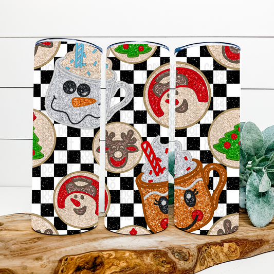 Christmas Cookies Seamless Skinny Tumbler Wrap - Sublimation Transfer - RTS