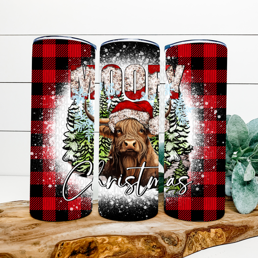 Mooey Christmas Buffalo Plaid Skinny Tumbler Wrap - Sublimation Transfer - RTS