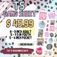 TS Gang Sheet **DO NOT COMBINE WITH OTHER ITEMS** - DTF TRANSFERS 3 to 5 Business Days
