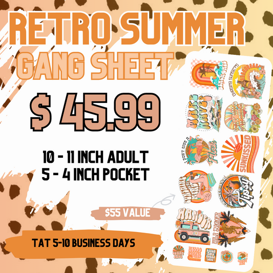 Retro Summer Gang Sheet **DO NOT COMBINE WITH OTHER ITEMS** - DTF TRANSFERS 3 to 5 Business Days